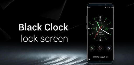 Black clock lock screen for android phone pc screenshot Black clock lock screen for android phone pc screenshot