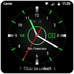 Black clock lock screen for android phone icon