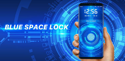 Blue space lock screen pc screenshot Blue space lock screen pc screenshot