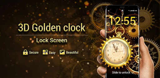 3D Golden Analog Clock lock screen pc screenshot 3D Golden Analog Clock lock screen pc screenshot