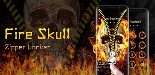 Skull & zipper style lock screen pc screenshot Skull & zipper style lock screen pc screenshot
