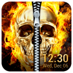 Skull & zipper style lock screen icon