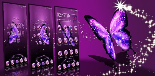 3D Neon Butterfly Theme pc screenshot
