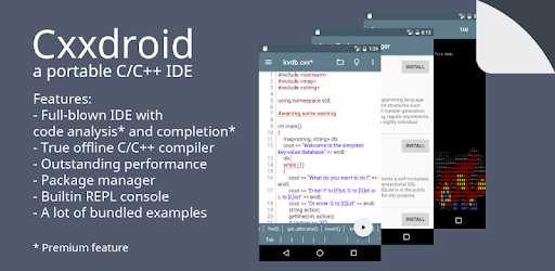 Cxxdroid - C++ compiler IDE for mobile development pc screenshot