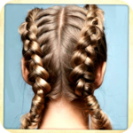 Simple hair braids icon