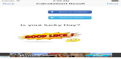 Lucky Lottery Date Calculator pc screenshot