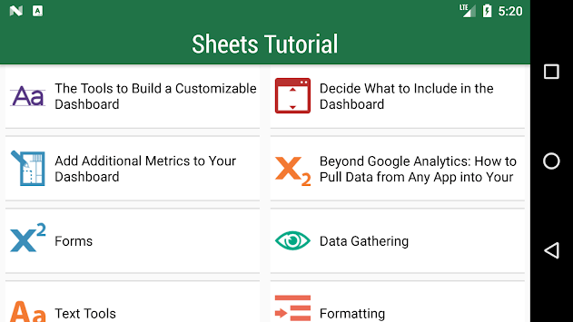 Sheets Tutorial APK Download For Free